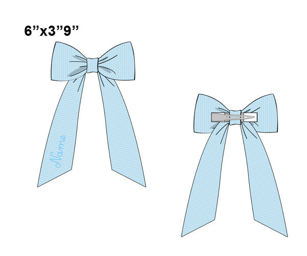 Blue Seersucker Bow - *Pre-Order*