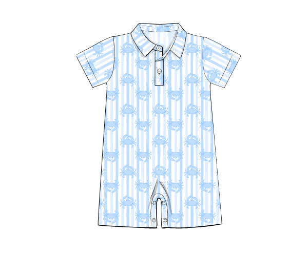 Crabs Polo Romper- *Pre-Order*