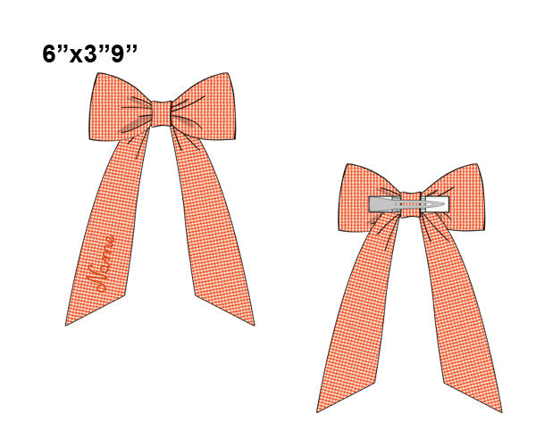 Orange Seersucker Bow - *Pre-Order*