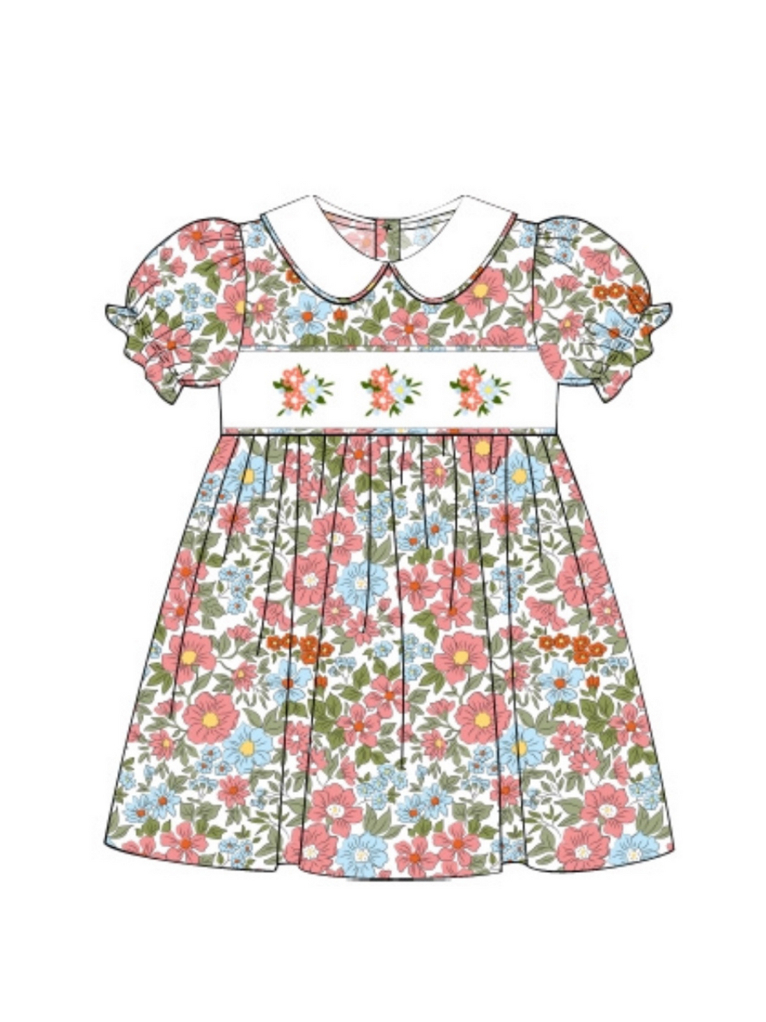 Peter Pan Collar Floral Dress