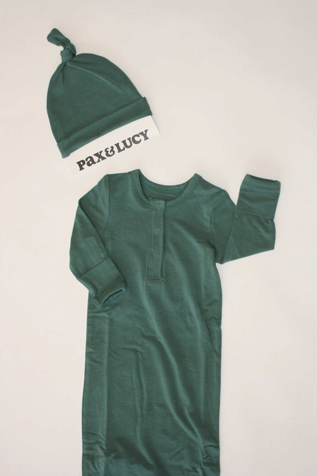 Pine Forest Knot Gown + Beanie Set
