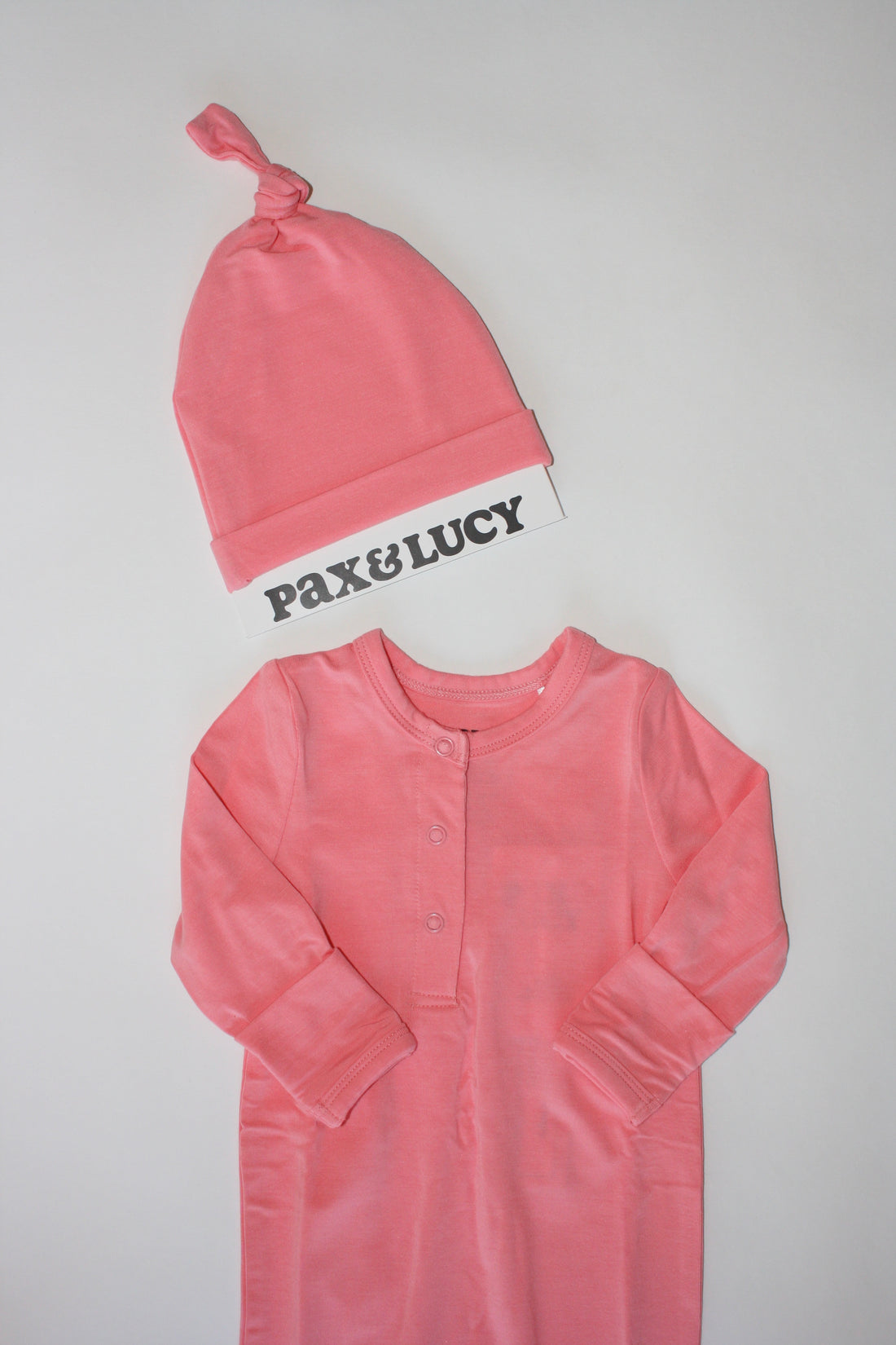 Pretty Pink Knot Gown + Beanie Set