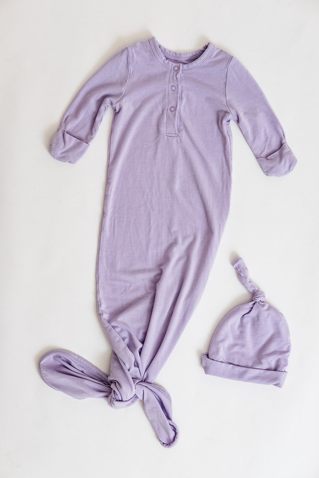 Lilac Lullaby Knot Gown + Beanie Set
