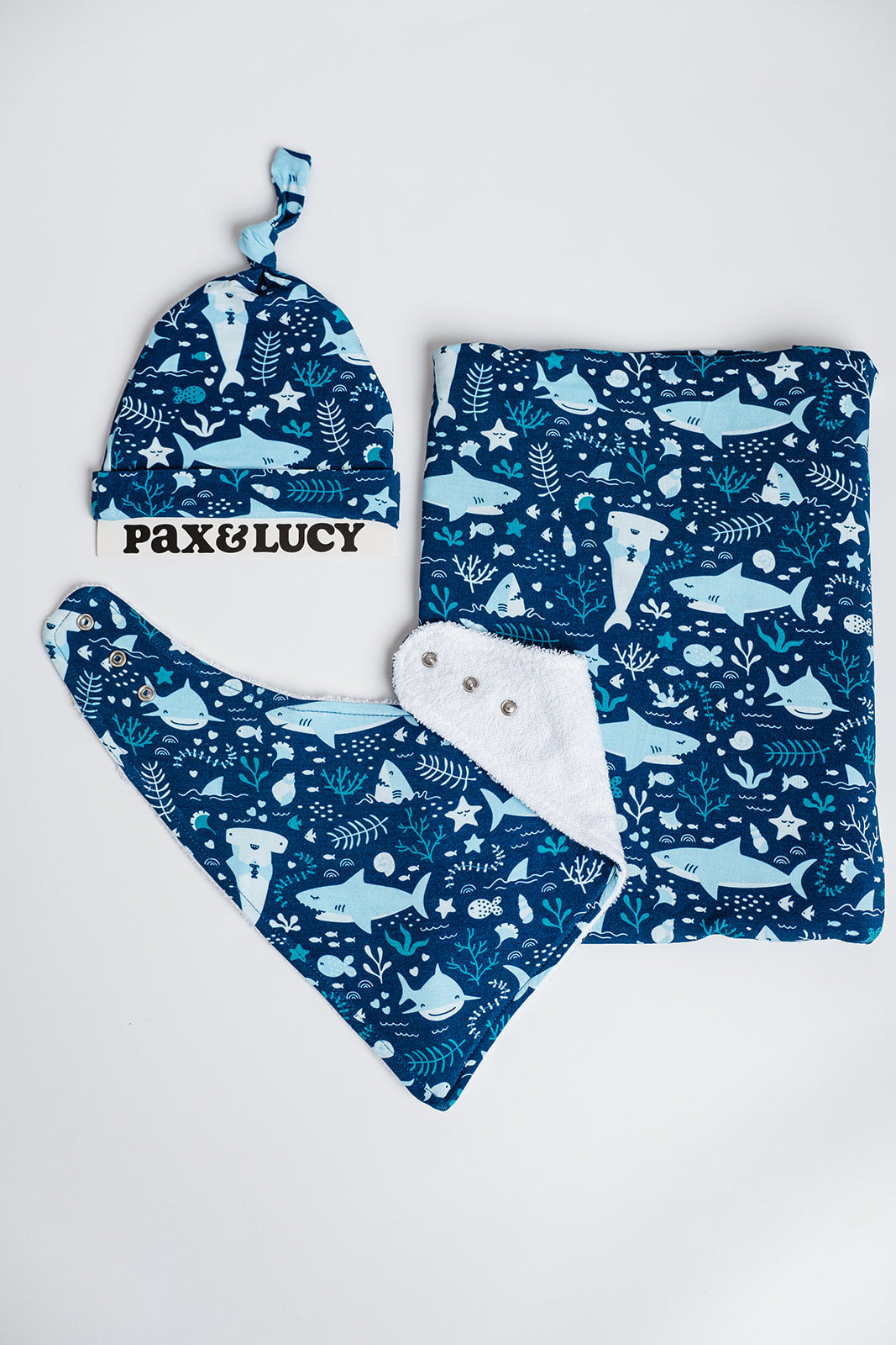 Blue Sharks Swaddle Blanket